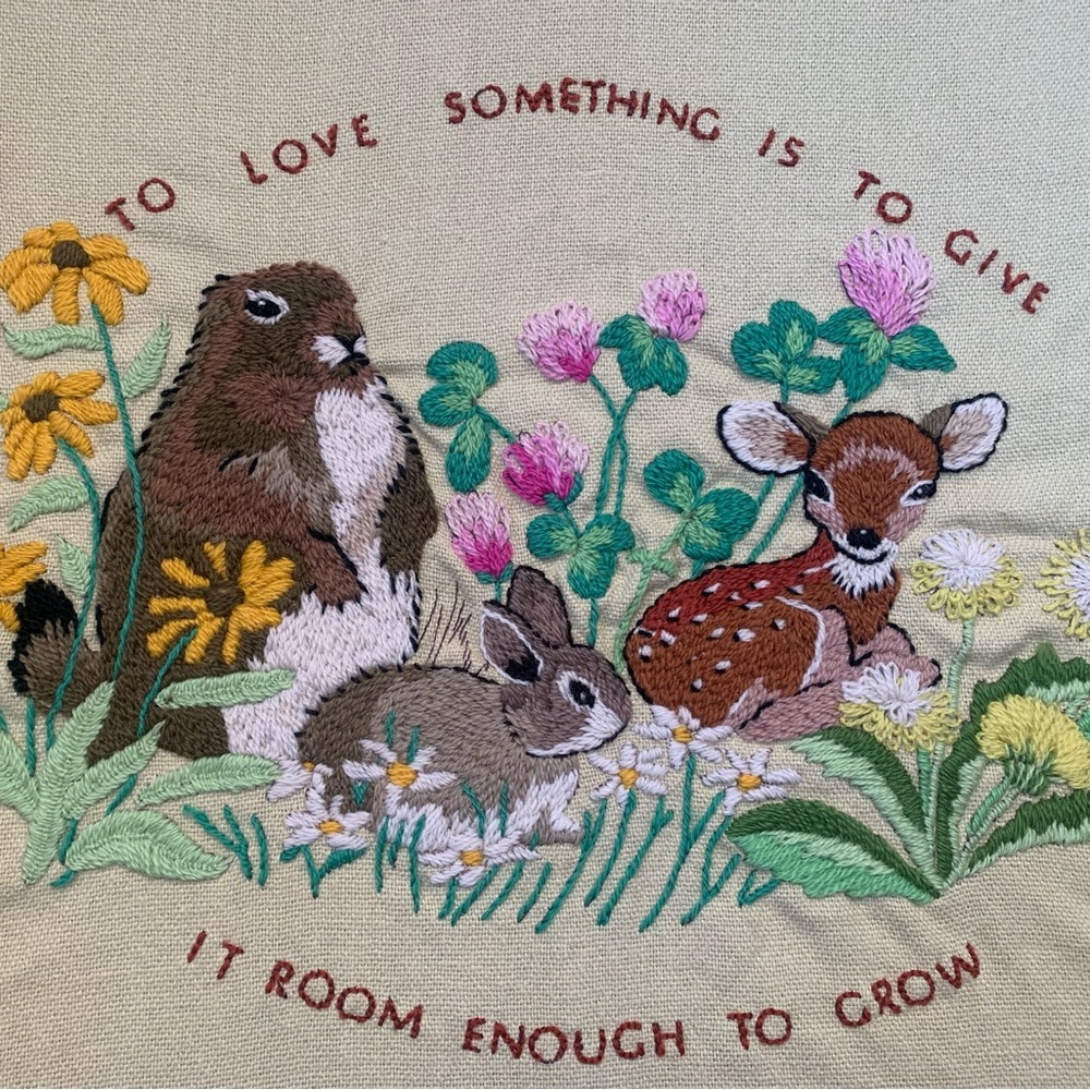 Vtg. Completed Needlepoint Columbia Minerva Erica Wilson “To Love Something - Picture 5 of 12
